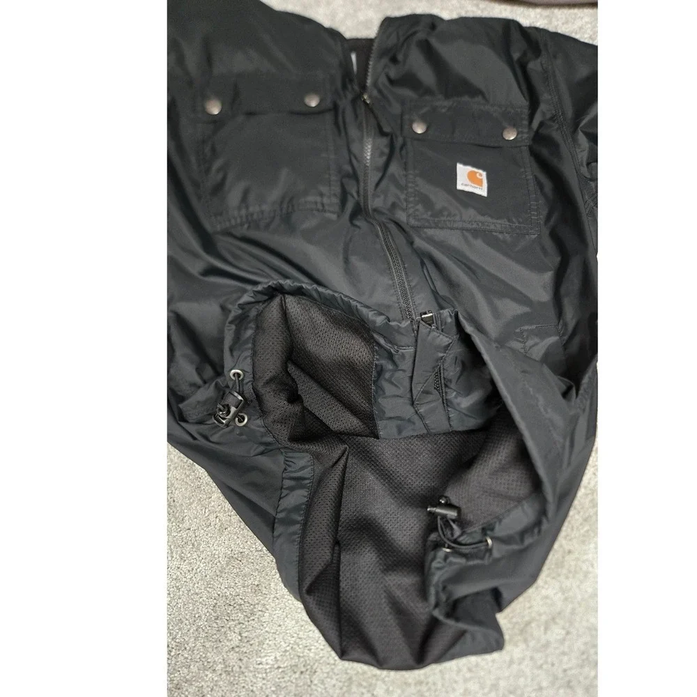 Carhartt Rockford Hooded Windbreaker Hooded Jacket Black Lightweight Men's‎ Sz S